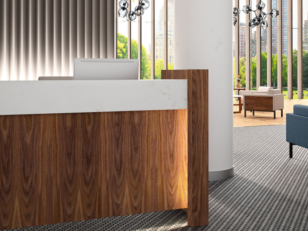Franca 3 – Contemporary Style Reception Desk with Optional Pedestal (1)