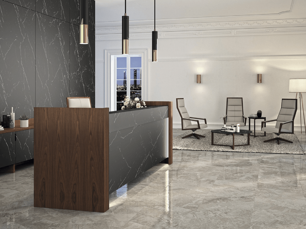 Franca 3 – Contemporary Style Reception Desk with Optional Pedestal (1)