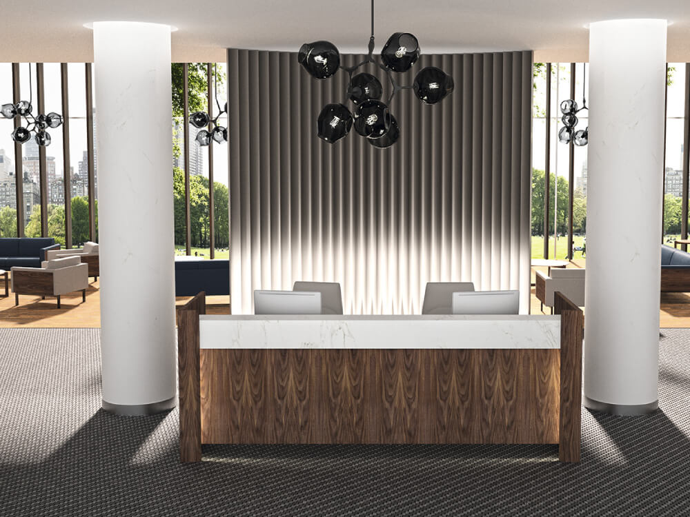 Franca 3 – Contemporary Style Reception Desk with Optional Pedestal (2)