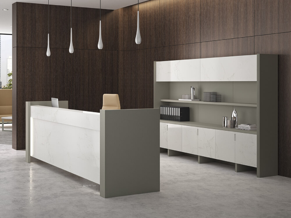 Franca 3 – Contemporary Style Reception Desk with Optional Pedestal (4)