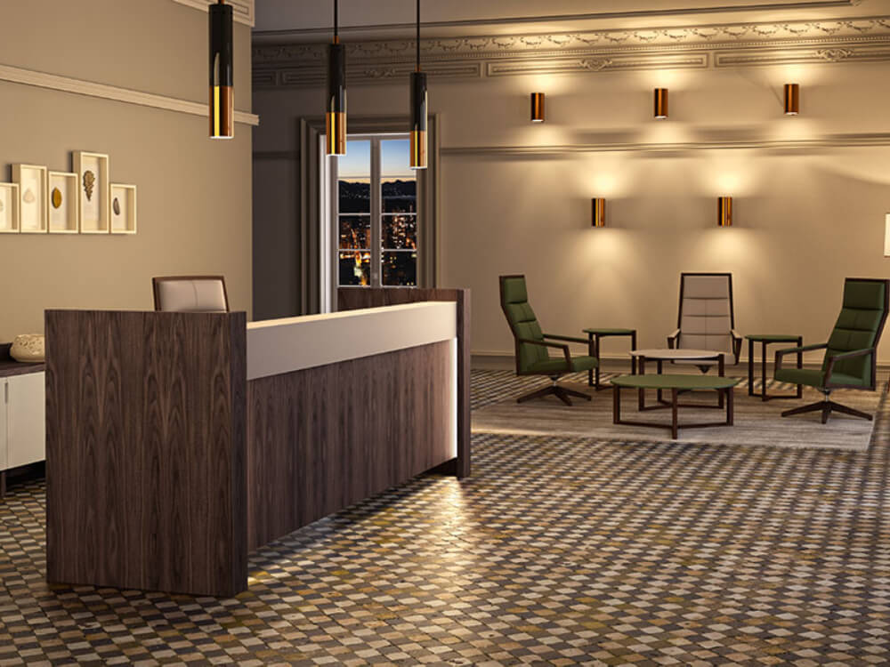 Franca 3 – Contemporary Style Reception Desk with Optional Pedestal main