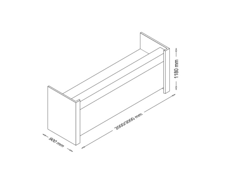 Franca reception desk size img Franca reception desk size img