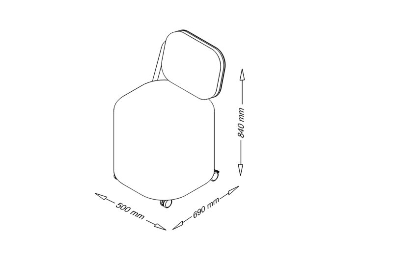 IVertex - Movable Work Stool dimesstion Image IVertex - Movable Work Stool dimesstion Image