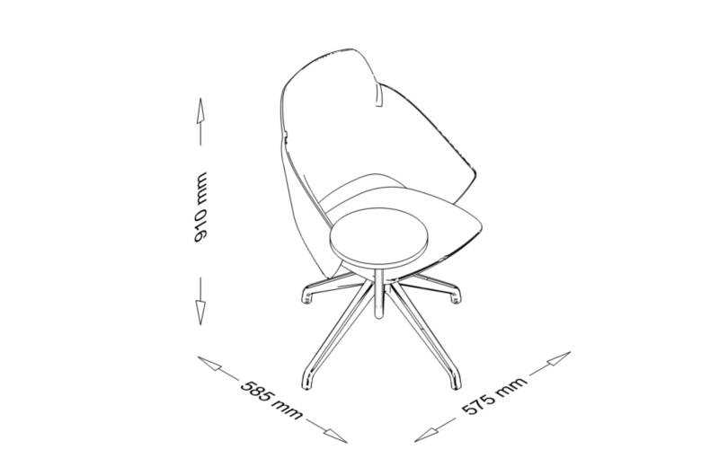 Iconair 2 - High Back Upholstered Chair with Writing Tablet Dimensiosn Img Iconair 2 - High Back Upholstered Chair with Writing Tablet Dimensiosn Img