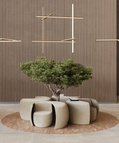 Teo - 360 Degree Rotating Seat with an Integrated Desk for Lounge Area