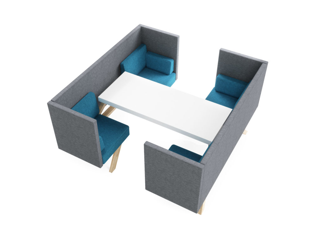 Tresto 6 - Four Person Quiet WorkPod with Connect Table 05