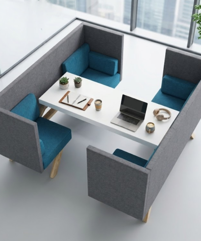 Tresto 5 - Four Persons Quiet Open Workpod with Connect Table
