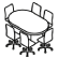 Meeting room furniture icon representing conference tables and boardroom seating.