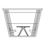 L3140 x D2250 x H2250 mm (6 Persons Booth with Back Panel)