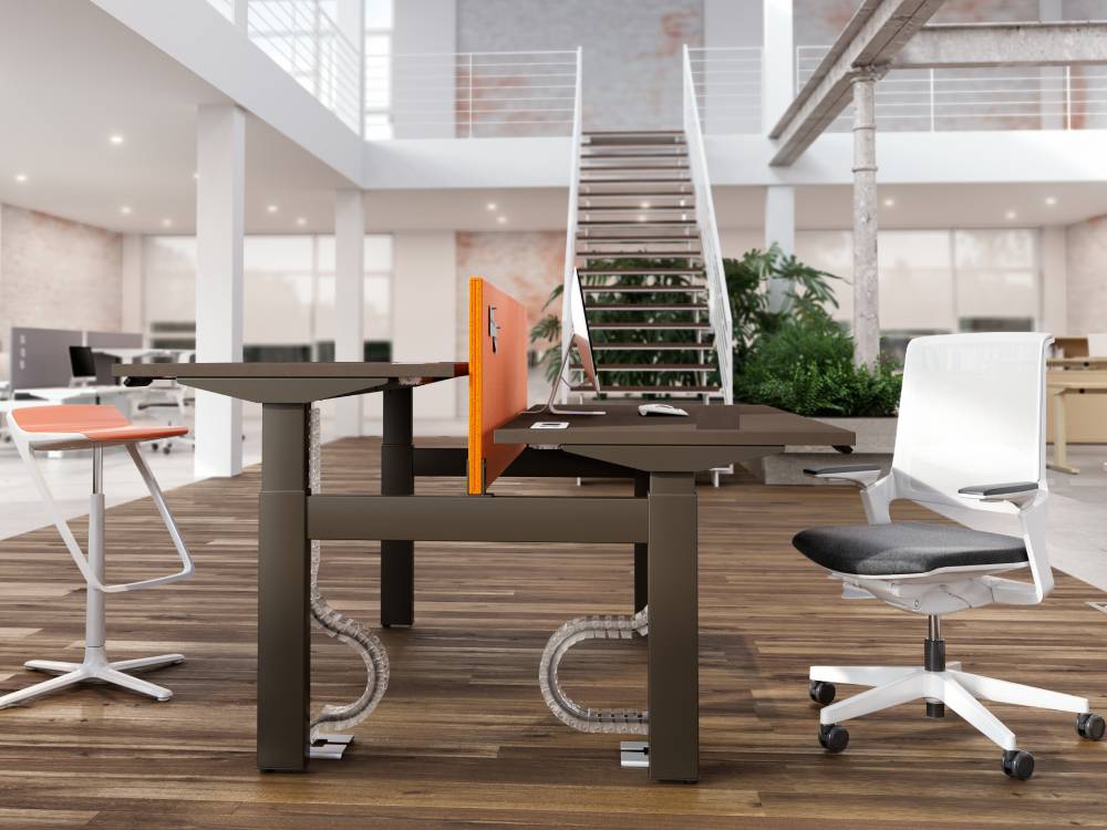 Chico - Back to Back 2 Step Operational Office Desk with Optional Dividing Screen for 2 & 4 Persons 02 Img