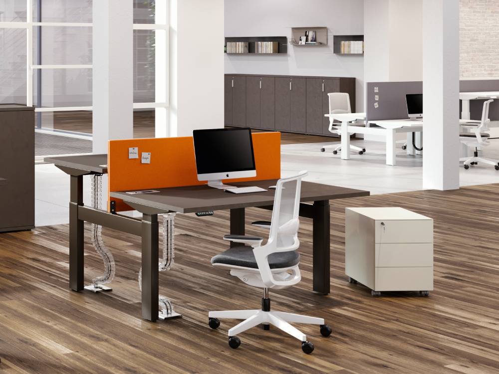 Chico - Back to Back 2 Step Operational Office Desk with Optional Dividing Screen for 2 & 4 Persons 03 Img