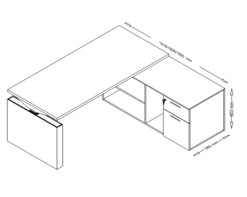 Cronato - Panel-Legs-Height-Adjustable-Executive-Desk-with-Optional-Modesty-and-Credenza-Unit-02 Desk with Credenza Unit Dimesstion_img