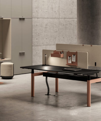 Nayara – Back to Back Height Adjustable U Leg Office Desk For 2 ,4 And 6 Persons