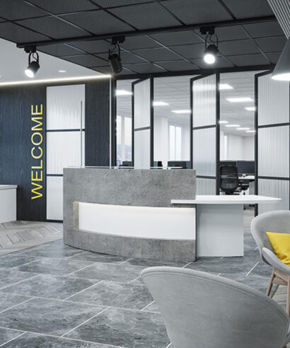 Xprion – Straight and Curved Reception Desk with DDA Access